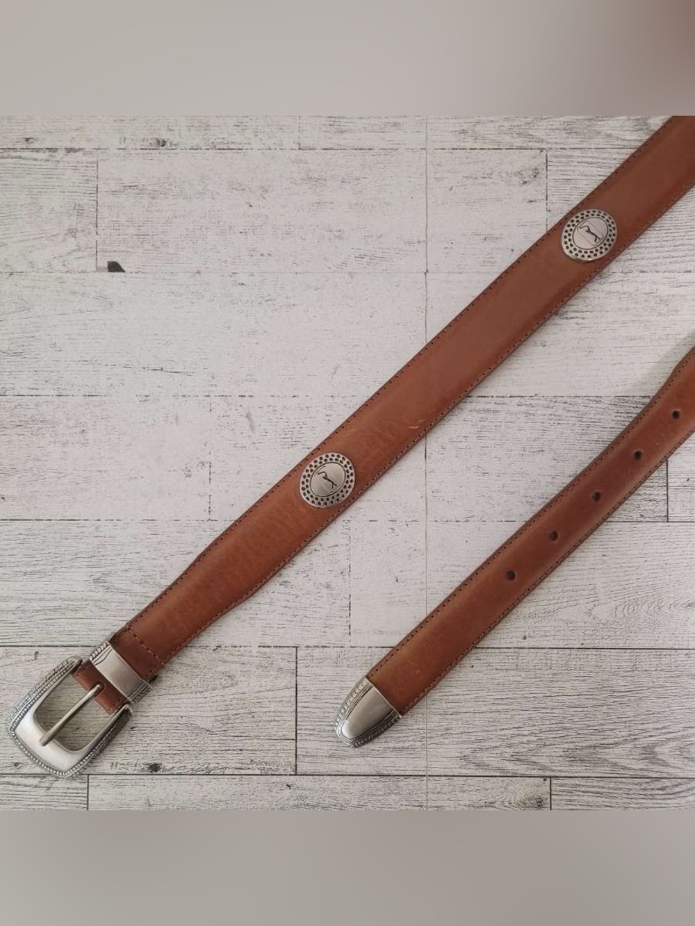 Men's PGA Tour Brown Leather Western Concho Golf Belt Size 36